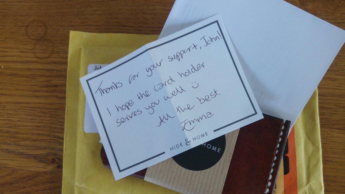 JohnKG72's tweet photo. A lovely personal touch from @HideAndHome  Sorely missed and very welcome in today's world. Great work Emma! 😀 https://t.co/H1vodcWu3m