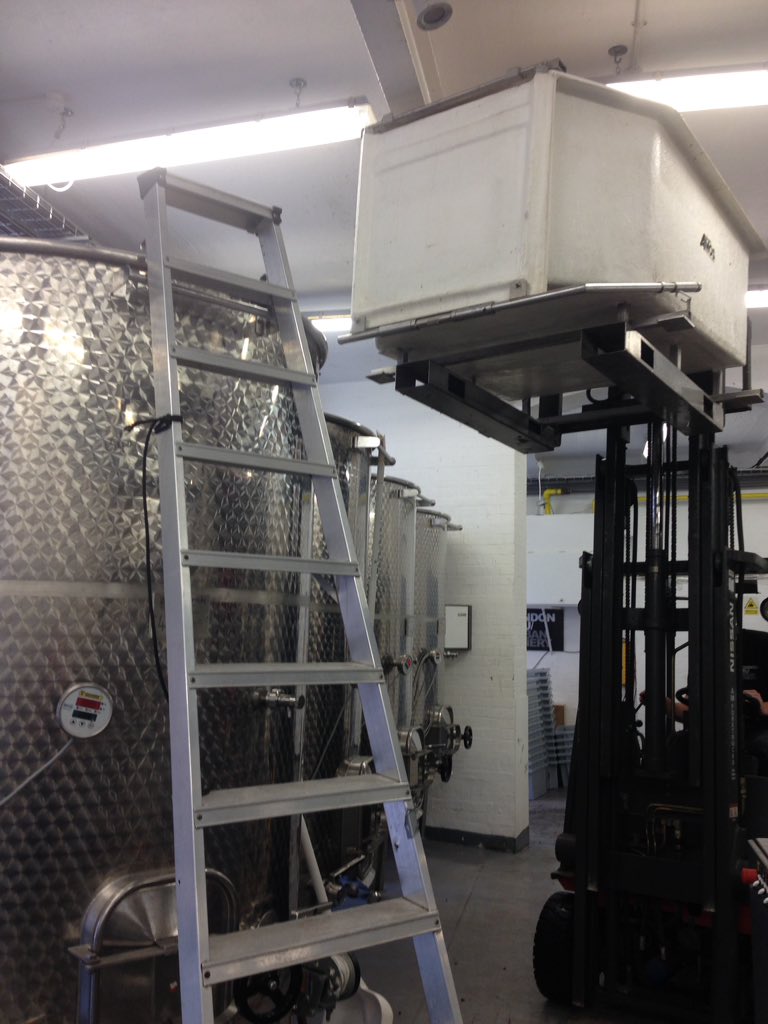 LDNCRU's tweet photo. Pinot Noir heading into tank for fermentation #wine #winery #limoux #winechat #london https://t.co/DbU67d66lC