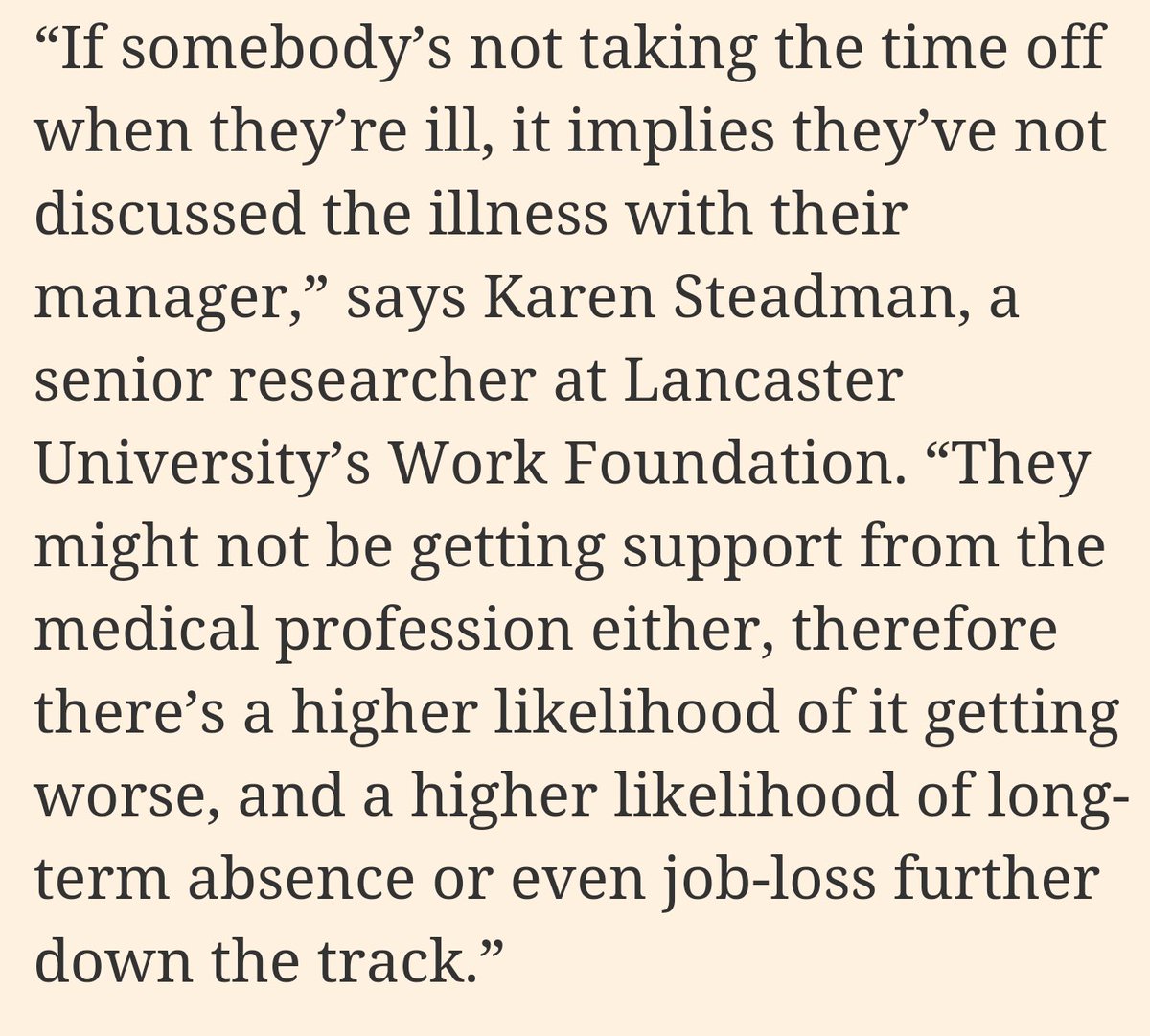 WorkFoundation's tweet photo. Present at work yet far from in good health - @FT report on presenteeism &amp; Vitality survey
https://t.co/HM3gIq0ucb https://t.co/ud16ekidaC