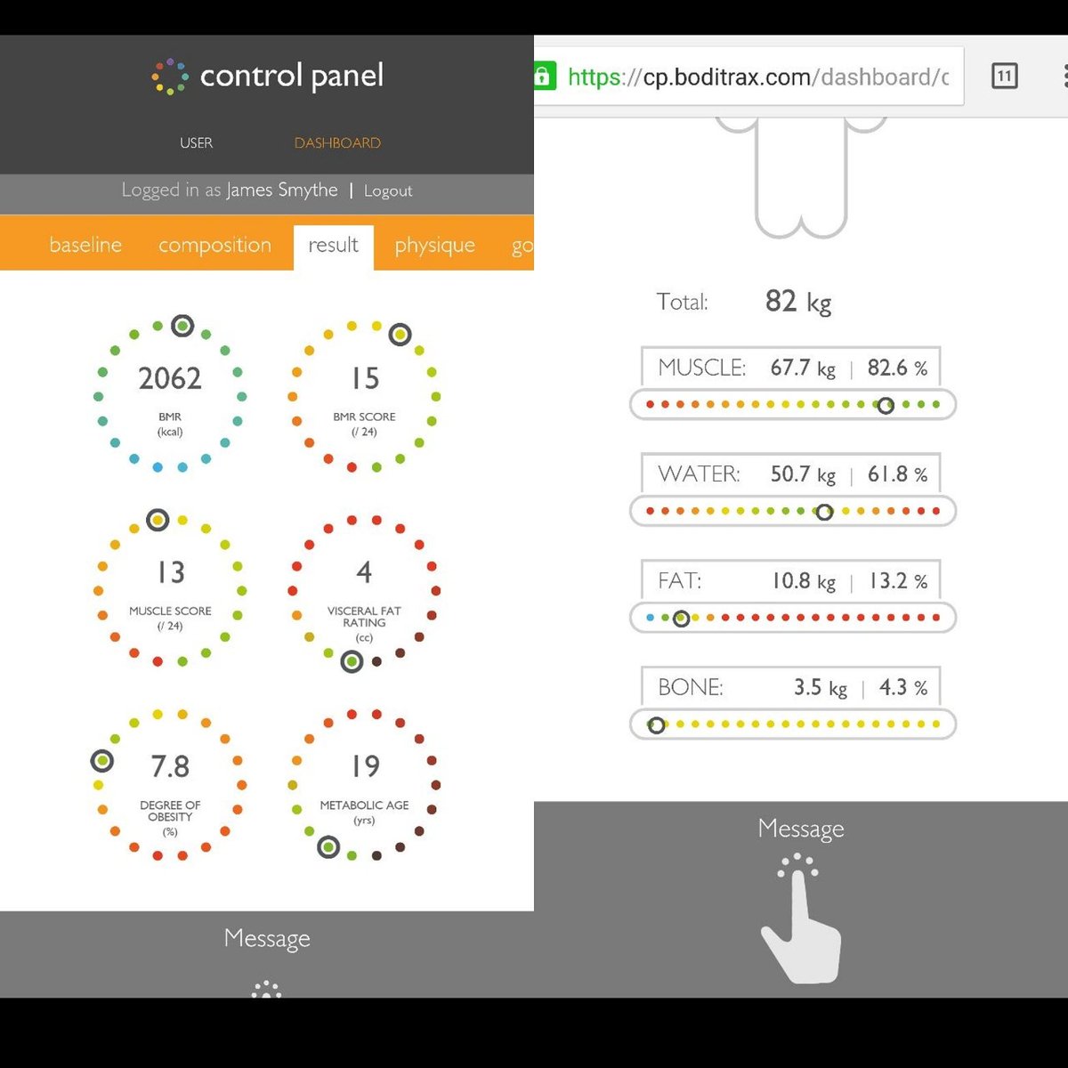 mighty_gadget's tweet photo. Not too bad for an ex obese alcoholic #fitness #bodytrax #bodycomposition #running #bodyfat #fitnesstech #fitness https://t.co/ZZC0rXpXcn