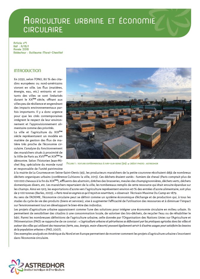 Intéressé par #agricultureurbaine et #economiecirculaire? Notre article dédié en libre accès bit.ly/2cc2gTS