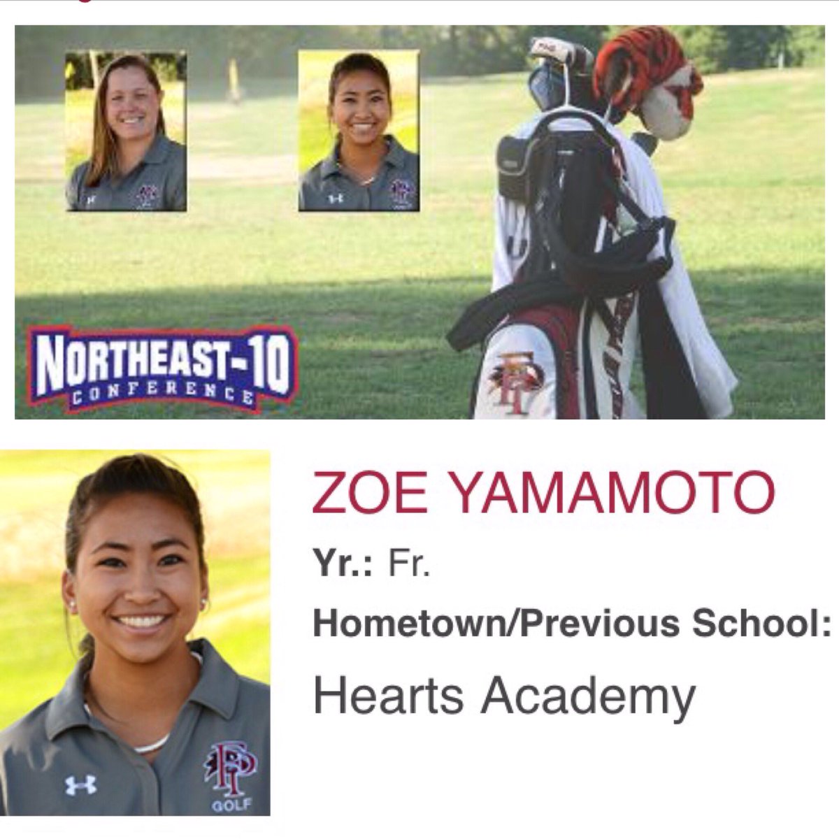 LancerAcademy's tweet photo. @Sacred_Hearts alumnae Yamamoto '16 is named Northwest-10 Rookie of the week after finishing 6th overall @FPU_GOLF https://t.co/OvNB1LmYvA