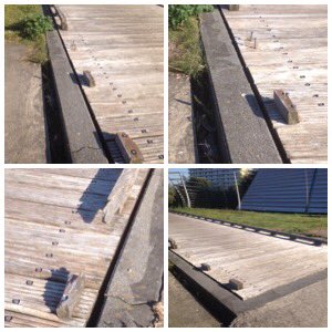 Wie is er verantwoordelijk voor de houten vlonder Terwijde? @Wijkbureau_LR <a href="/Vitens/">Vitens</a> 
Nu zeer gevaarlijke situatie