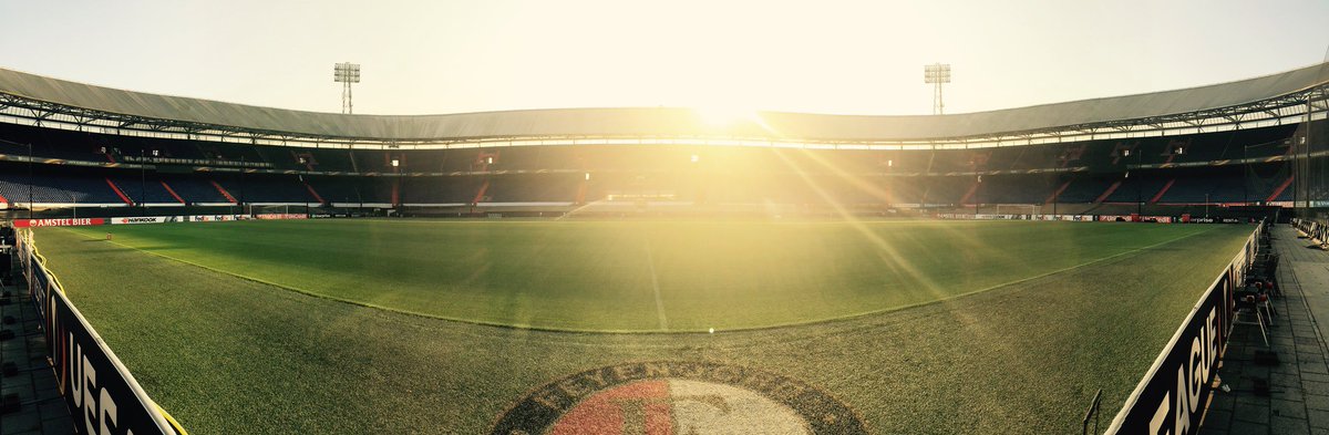 ManUtd's tweet photo. Good morning from De Kuip stadium. ⚽️ Kick-off is at 18:00 BST! #MUFC #UEL https://t.co/oMAfoqbdHE