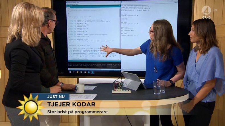 Nyhetsmorgon's tweet image. Stor brist på kodare - så ska fler tjejer in i branschen. bit.ly/2d1OCmh #kodning #programmerare #koda