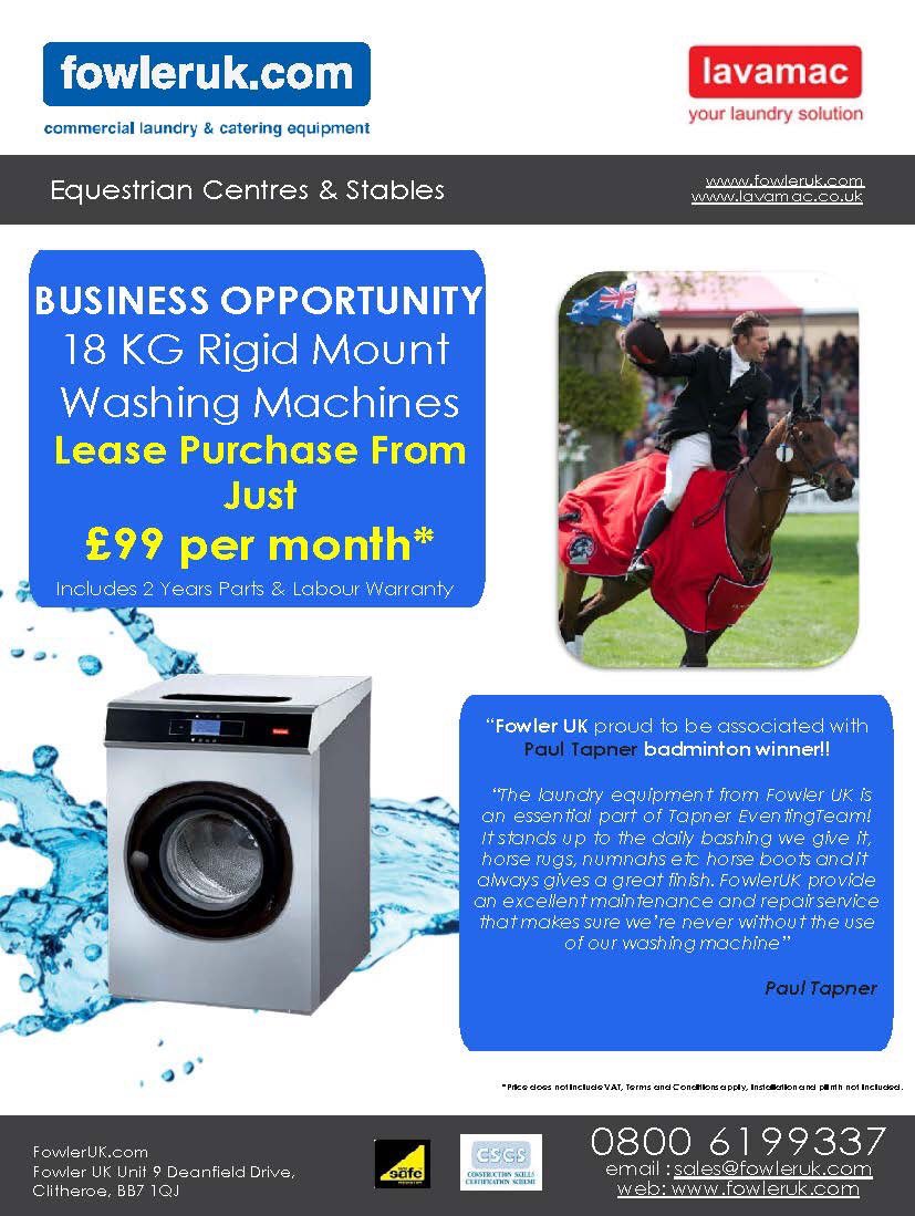 FowlerUKcom's tweet photo. **LIMITED TIME ONLY** Lease one of our 18kg rug washers for just ยฃ99+VAT p/month @EquineHour #equinelaundry https://t.co/xxofP51H8C