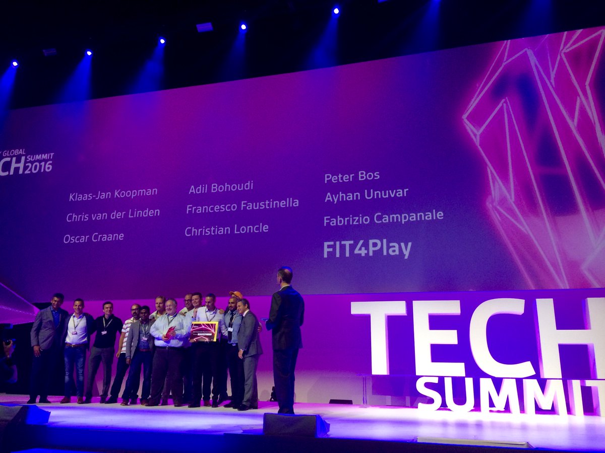libertyglobal's tweet photo. Well done to FIT4Play - winners of the Best Sustainable Business Impact Award last night at #TechSummit2016 https://t.co/kbgkh10nfo