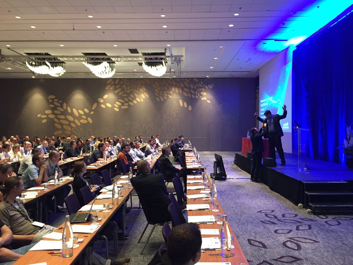 danhauenstein's tweet image. Microphone check one two @jcsears on stage in Paris @hortonworks #futureofdatashow