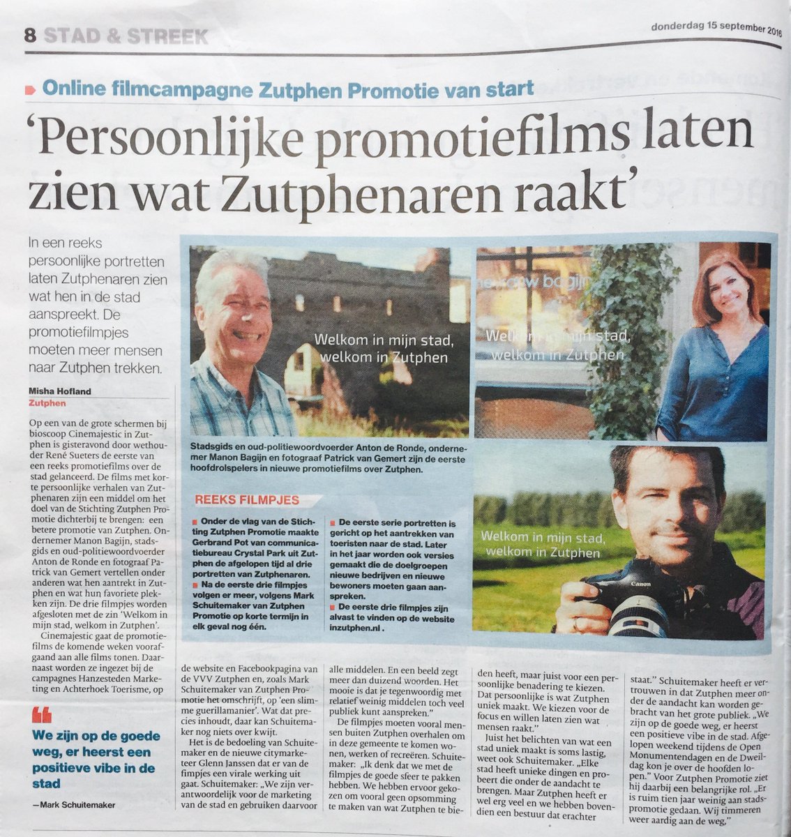 Stukje in de krant...
