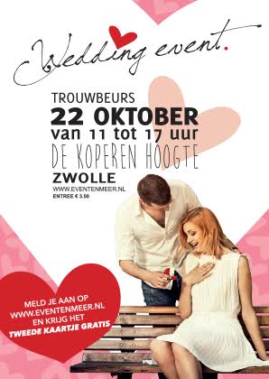 Onze hippe nieuwe flyer voor de Wedding Events!