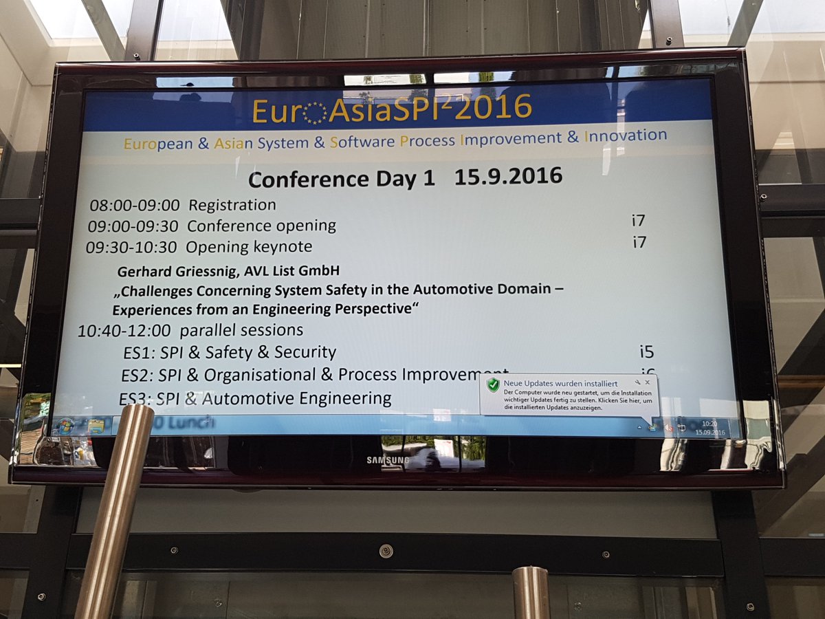 rcolomo's tweet image. #EuroSPI2016 conference Day 1 #Graz #softwareprocess
