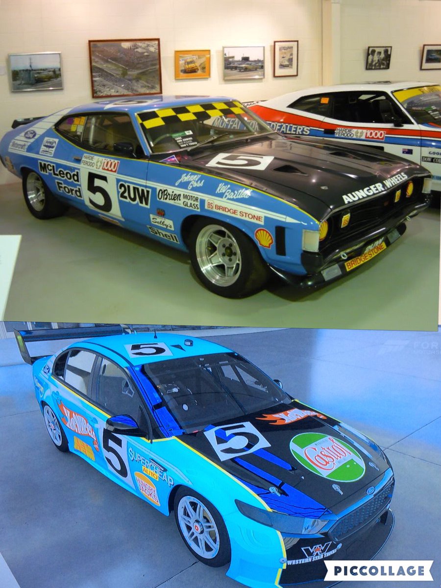 ncatley_15's tweet photo. Retro round for Sandown 500 in @supercars is this weekend, so I've done a John Goss livery with modern day sponsors. https://t.co/Rv5qspm3lw