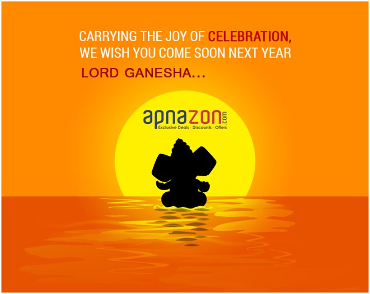 ApnaZon's tweet photo. Carrying the joy of celebration,
we wish you come soon next year

#GaneshUtsav2016 #Ganesh… https://t.co/TZFknIePk3 https://t.co/vJk14HyeqN