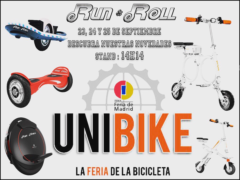 runrollers's tweet photo. Runrollers solo una semana para que empiece en #ifema #unibike en el stand 14H14 #movilidad #runrollers #runroll https://t.co/nTFOS4QyzZ