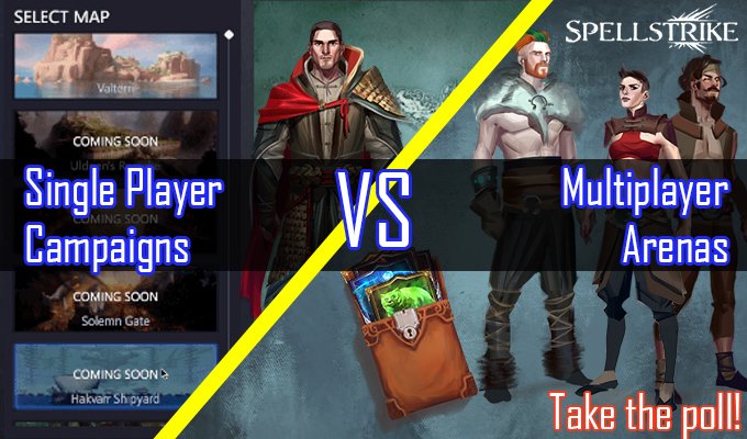 spellstrike's tweet photo. Single player #storydriven or #multiplayer arenas with card collecting? Take the poll!
https://t.co/5IKvjuuDyR https://t.co/4EHrIcZXcp