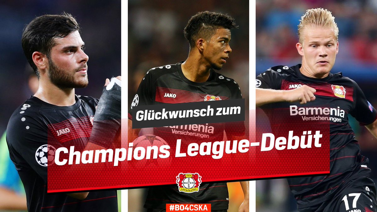 bayer04fussball's tweet photo. Auch wenn wir euch anderes Ergebnis gegönnt hätten:
Glückwunsch zum UCL-Debüt #mitdemKreuzaufderBrust! 👏
#B04CSKA https://t.co/krvO6lJq8E