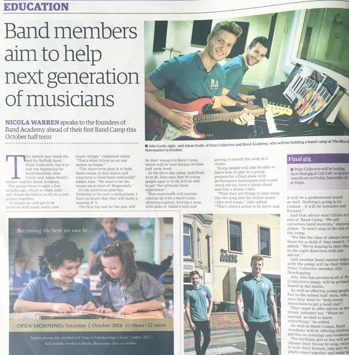 bandacademyuk's tweet photo. Pick up a copy of @EADT24 today, where we chat all about our first Band Camp &amp; what we're going to be offering! 😄📰 https://t.co/r354Bnqefu