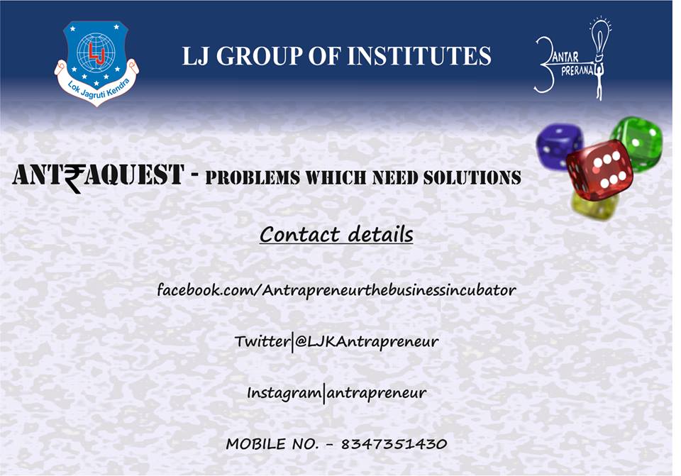 ljkinstitutes's tweet photo. AntraQuest brings you a chance to ask questions(problems) Irrespective of catering its solution. @LJKAntrapreneur https://t.co/SpqlVZqwp7