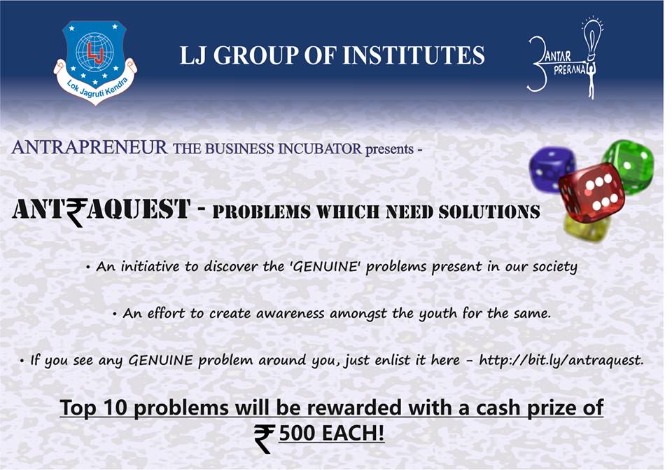 ljkinstitutes's tweet photo. AntraQuest brings you a chance to ask questions(problems) Irrespective of catering its solution. @LJKAntrapreneur https://t.co/SpqlVZqwp7