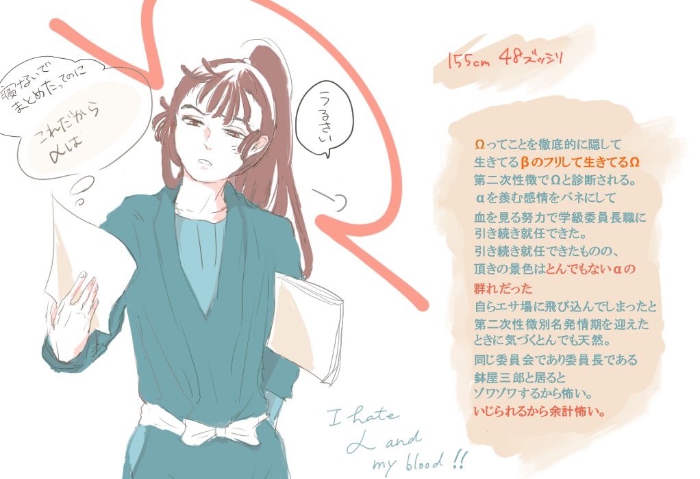 Ωバースについて二人共βと偽ってる設定萌えるのめっちゃわかる…自分のプロットと途中のネームもその設定だ‥って思って頷いていたけどぜんぜん違った三郎はβ雷蔵をパートナーって言いまくって引っ付いているα界のど変態設定だった