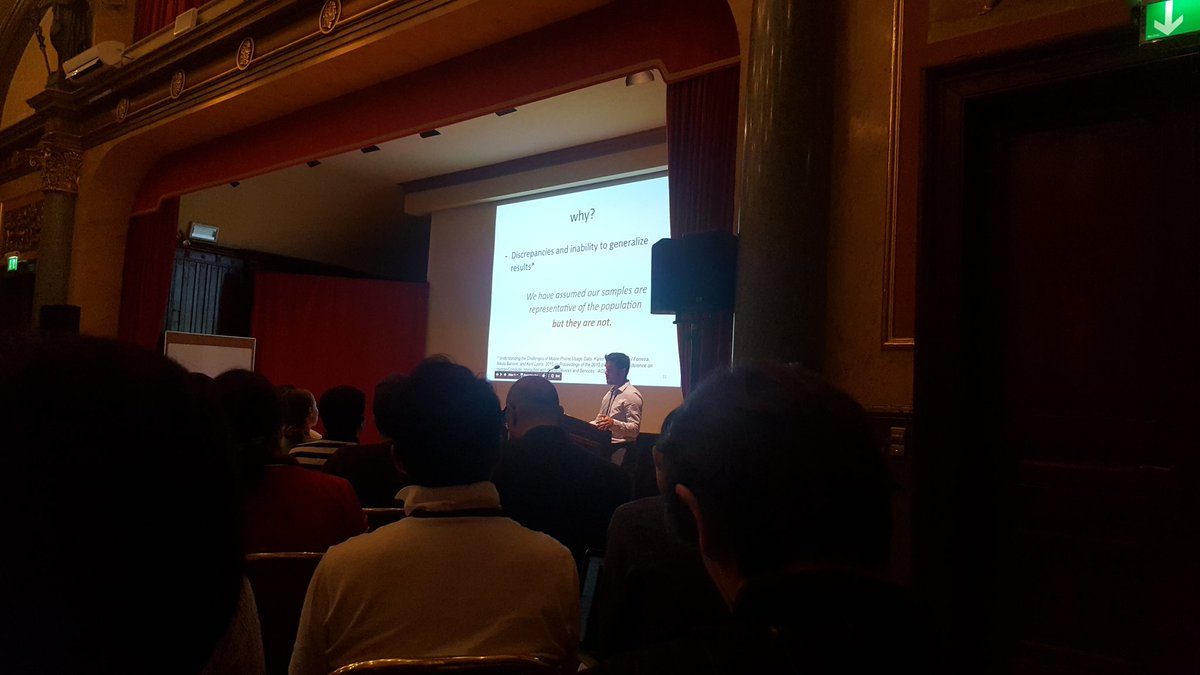 ubicomp_lab's tweet photo. Julian Ramos presenting best paper winning work on identifying different kinds of mobile users @zhaosha288 @cmuhcii https://t.co/uZMniO5i4i