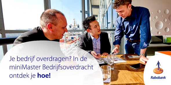 Hoe draag je je bedrijf zakelijk én kindvriendelijk over? Ontdek het in deze miniMaster: rabo.nl/n6ylshs9