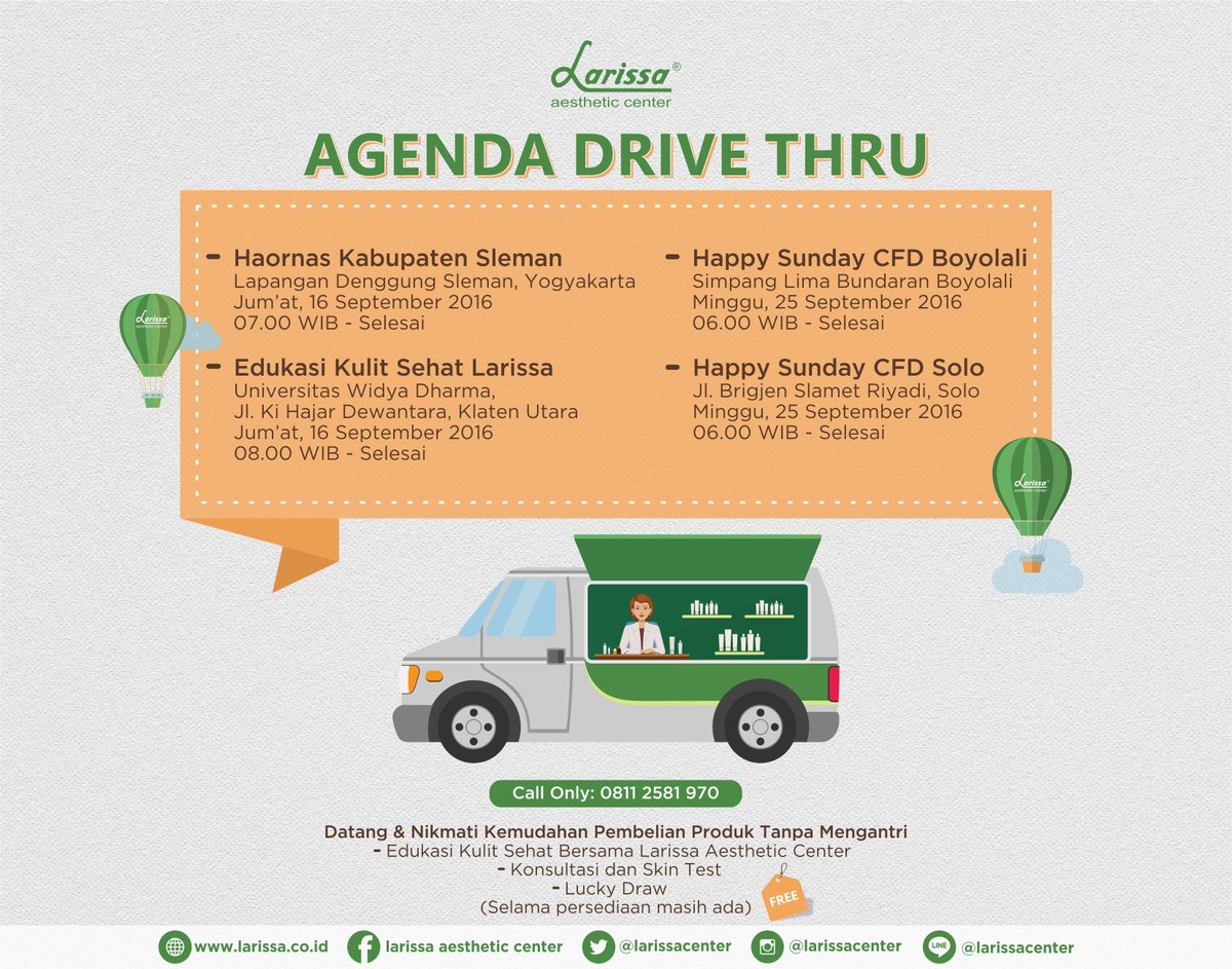 Datang &amp; nikmati kemudahan pembelian produk dengan hadirnya layanan Mobil DriveThru Larissa goo.gl/vST3O9