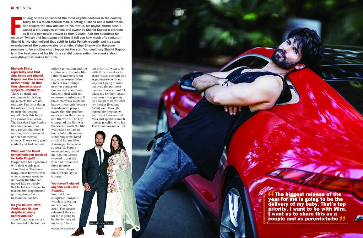 jiteshpillaai's tweet photo. @shahidkapoor interviewed by @raghuvendras in the latest issue of @filmfare https://t.co/XyehI95uAN