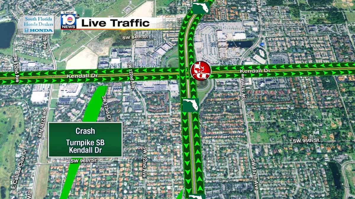 Crash on Turnpike SB at Kendall Dr #traffic #miami https://t.co/pTTmtQbzGf
