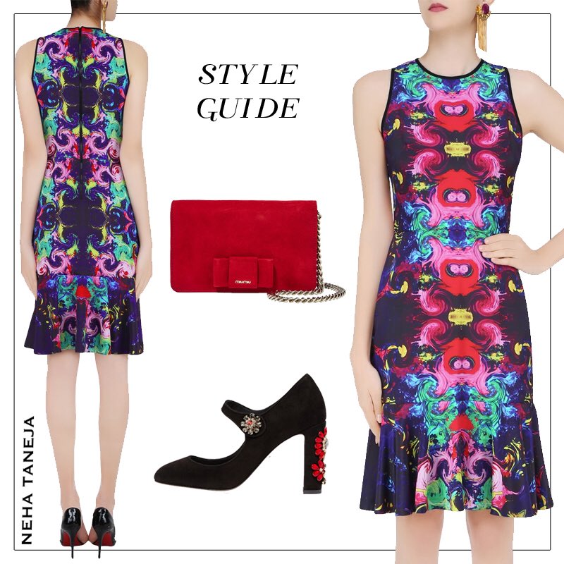 #nehataneja printed dress <a href="/MIUMIUofficial/">Miu Miu</a> clutch  <a href="/dolcegabbana/">Dolce&Gabbana</a> mary-Janes <a href="/PerniasPopUp/">Pernia's Pop-Up Shop</a>
#India #Fashion #NehaTaneja