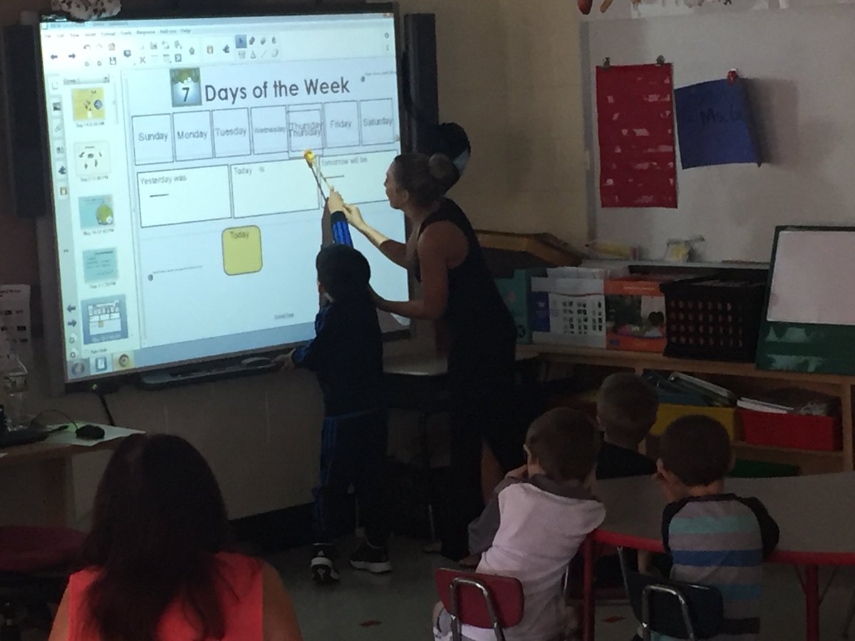 Ms. Gallino's class practicing the days of the week.