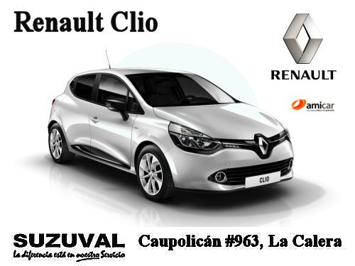 MauR0X's tweet photo. Nuevo #RenaultCLIO Búscalo en #Suzuval #DercoCenter Caupolicán #963, La Calera. Financiamiento #Amicar. https://t.co/UuGnxzIcMZ