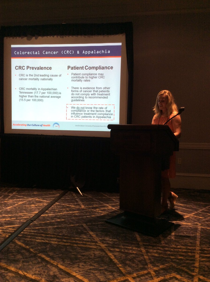 TNpolicynurse's tweet photo. @UTKnoxville Public Health doctoral student A. Letheren presenting 1 of 5 top posters at #TPHA2016 conference. https://t.co/VF8Vt4OfXt