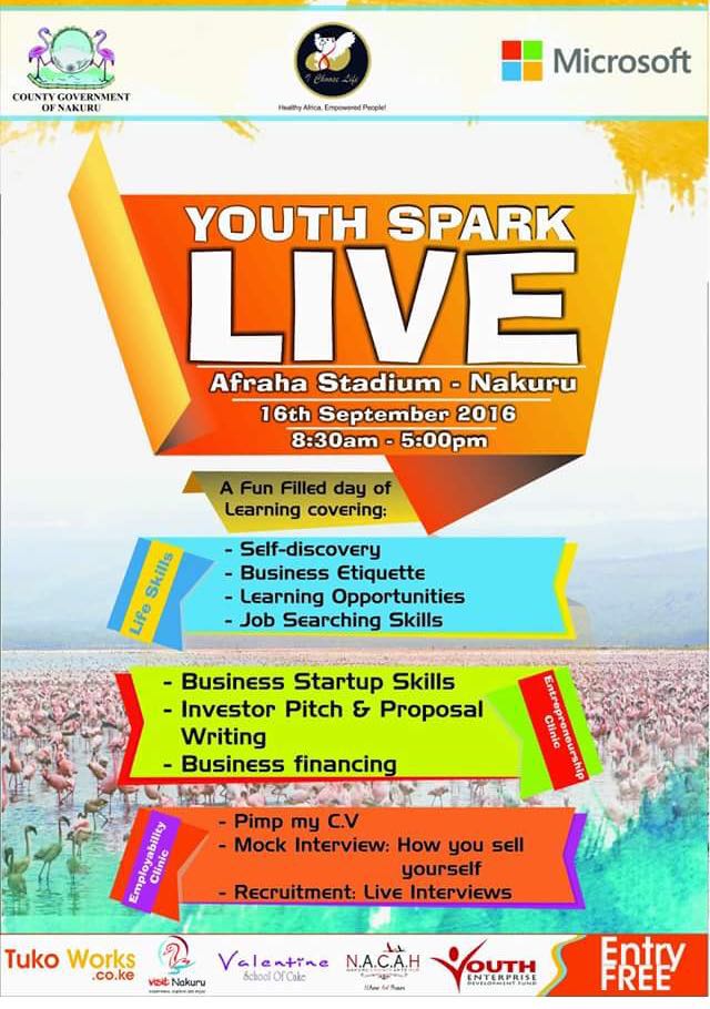 Niaje niaje ma youth wa Nakuru. Tuonane kesho hapo Afraha Stadium for #YouthSparkLive.