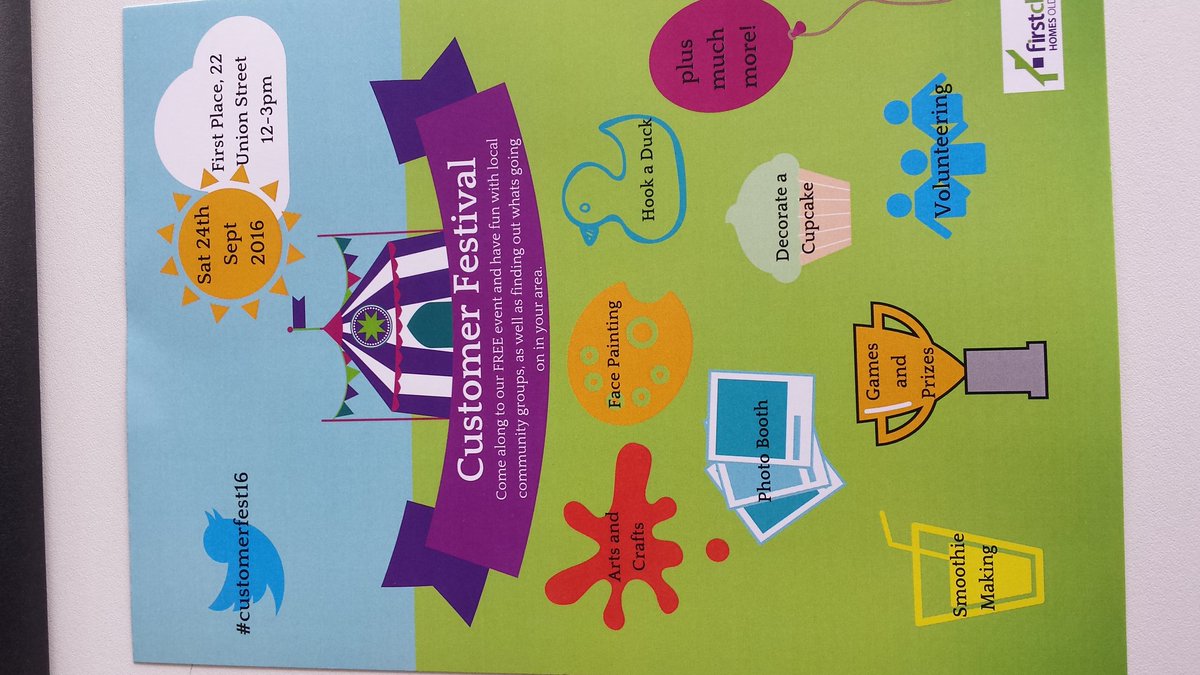 SusanneKfcho's tweet photo. FCHO @FirstForFCHO #Customerfest takes place on sat 24th september 12-3pm at 22 Union St O/M @melissabFCHO pls RT https://t.co/rVaqhLTnvv