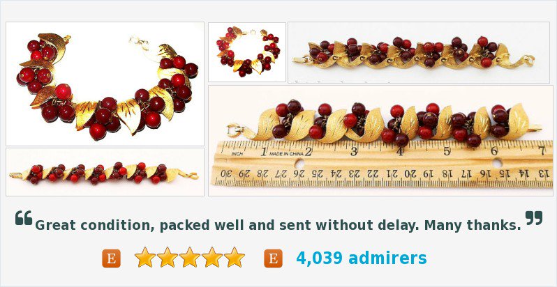 brightgems4u's tweet photo. #LinkBracelet #RedbeadCluster #GoldLeaves #Vintagejewelry #ecochicvjse2 https://t.co/GCrizfwnBa https://t.co/cK5WMo5Sbl