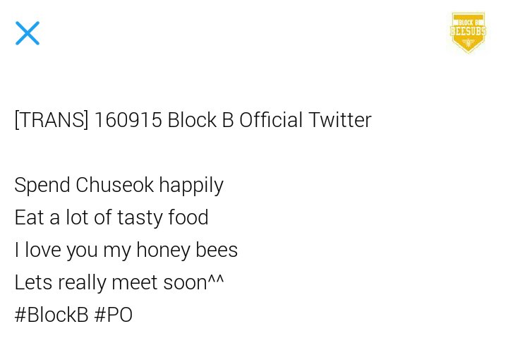 beesubs's tweet photo. [TRANS] 160915 Block B Official Twitter https://t.co/EMMO4sKcCb