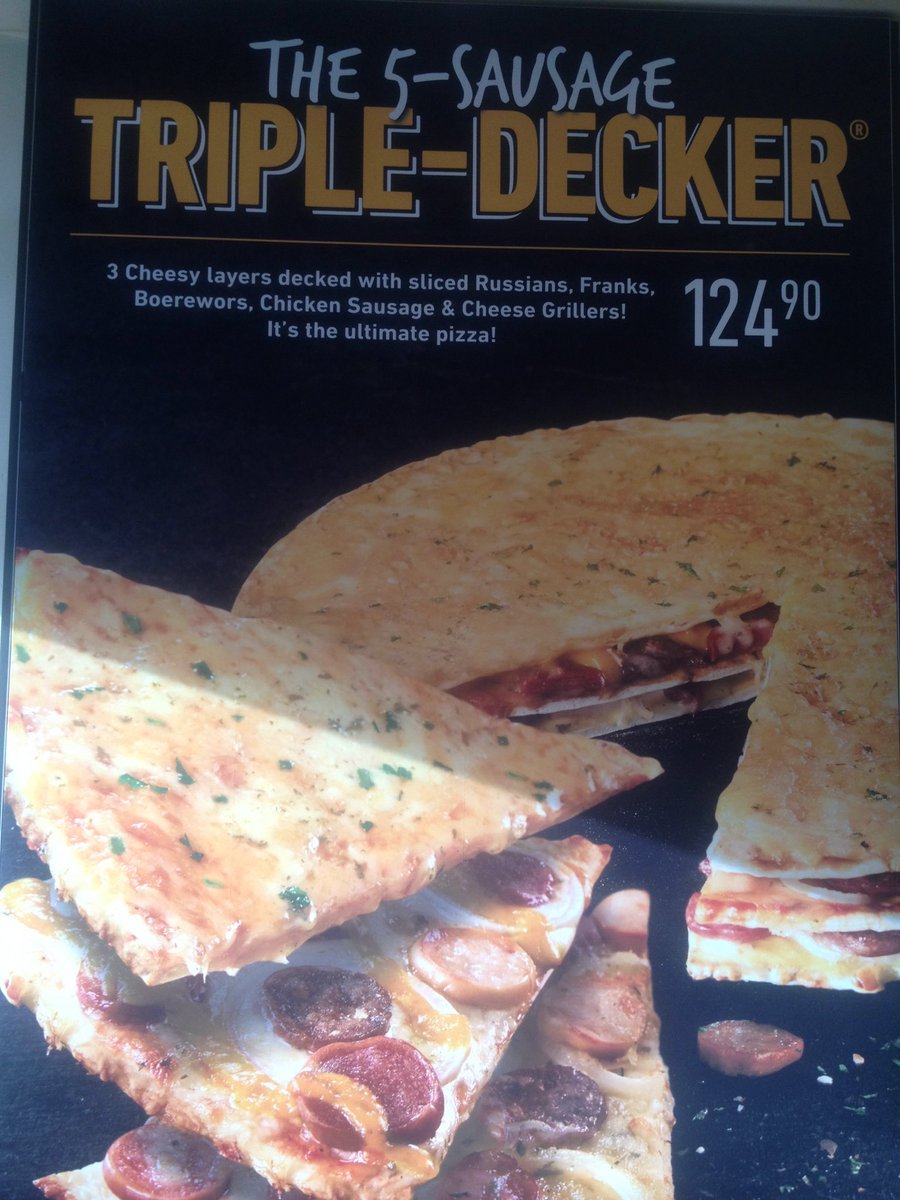 GwarapaAndrew's tweet photo. Back again #5sausage Triple-Decker @DebonairsKloof #FreeDelivery @WembleySquare @CapeAgulhasSA @capeLocalBiz https://t.co/qjINNYnhL6