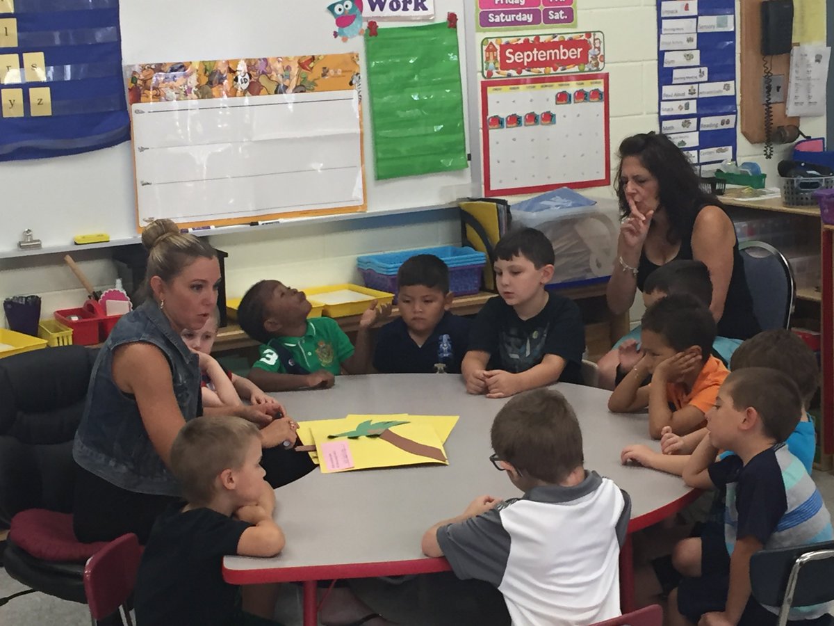 Ms. Gallino's class making Chicka Chicka Boom Boom trees!!