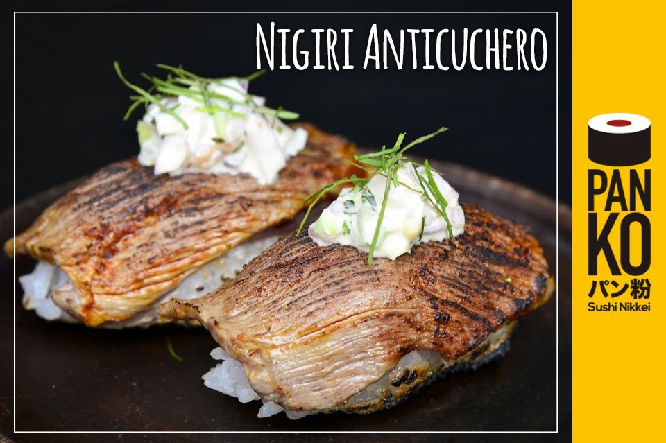 PankoSantiago's tweet photo. Cortes de filete de res marinado en salsa anticuchera, sellados y coronado con salsa tártara nikkei. ¡Pruébalo! https://t.co/VmixS6xW1H