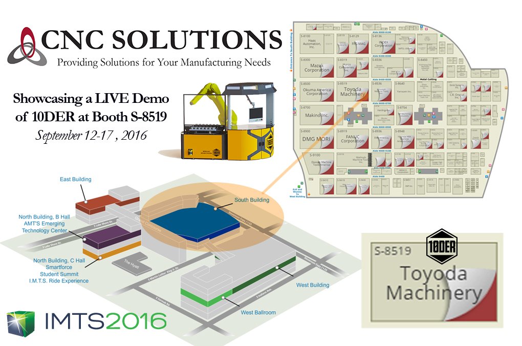cncsolutionsllc's tweet photo. Have you checked out #10DER yet? Swing by booth S8519 and see our latest #innovation for yourself! #IMTS2016 #IMTS https://t.co/tn8a5asJLL
