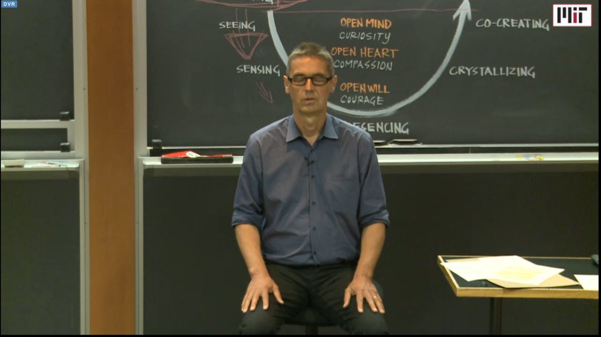 carlocarcano's tweet photo. Otto Scharmer leading a worldwide meditation from @MITxULab: presence is the future https://t.co/qZWEdfwHnr