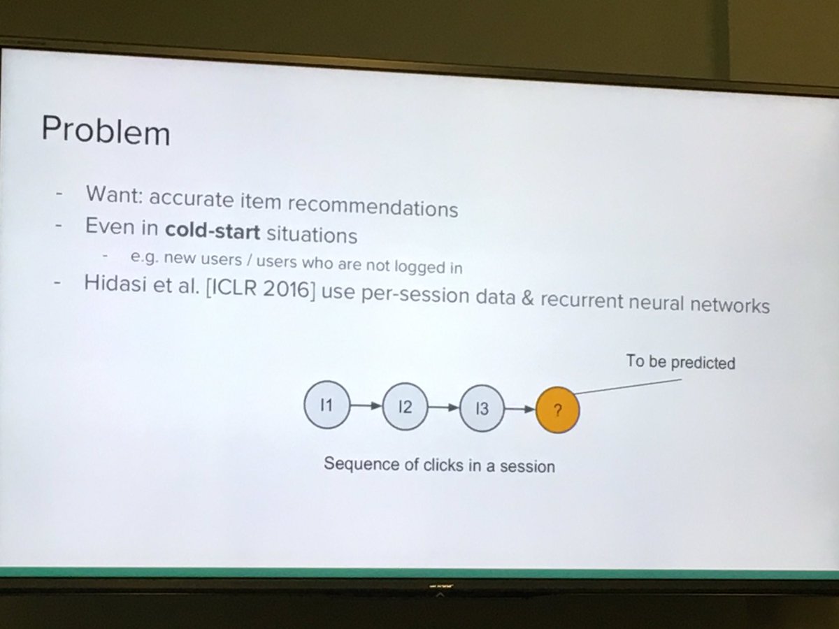 domonkostikk's tweet photo. RNN based session recommendations building on our #iclr2016 paper @balazshidasi @Gravityrd #recsys2016 #dlrs2016 https://t.co/i4GCGxkeFT