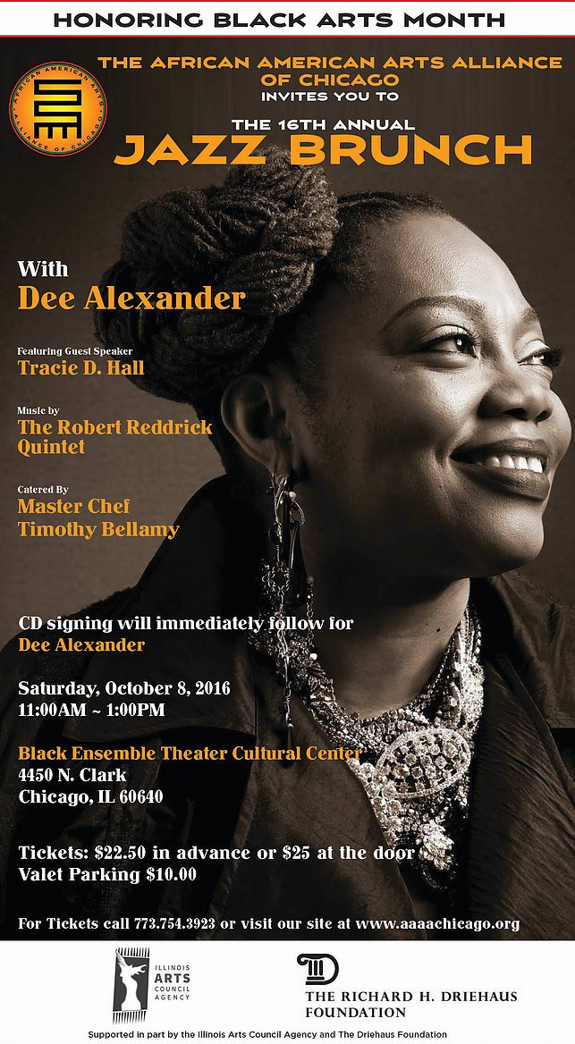 aaaa_arts's tweet photo. The 16th Annual Jazz Brunch! Oct.8, 2016 with Dee Alexander &amp; Tracie D. Hall! https://t.co/AljHpXi1gg
