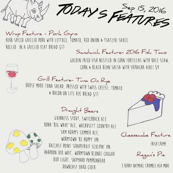 Check out our #LunchSpecials at the #FlyingRhino #Foodie #Yum