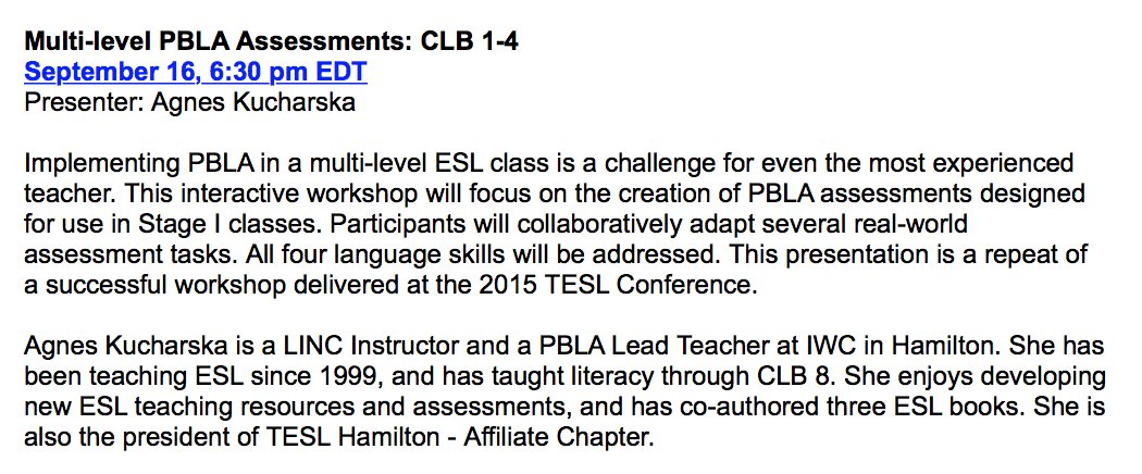 TESLNiagara's tweet photo. Tomorrow, Friday, at 6:30 pm on https://t.co/CO1RLlRevB  Multi-level #PBLA assessments https://t.co/kNf0i6b1By
