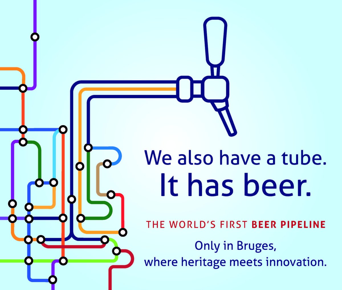 World’s first #beer pipeline in #Bruges where heritage meets #innovation! Thx  <a href="/vzwhotelsbrugge/">hotelsbrugge</a> &amp; <a href="/BrugseZotBruges/">BrugseZot</a>
