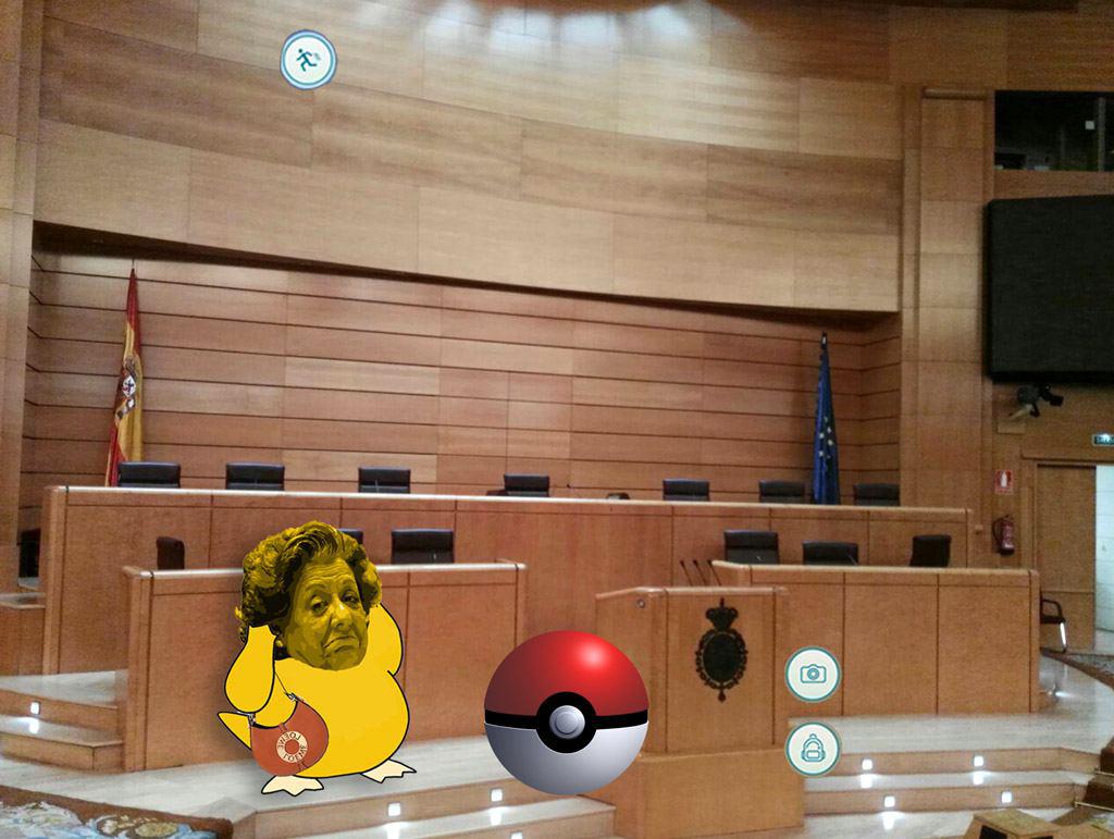 IzquierdaUnida's tweet photo. Hey @PodemosSenado, hemos conseguido cazar un #PokemonRita en el salón de plenos del @SenadoEsp!!! https://t.co/ChlnIv7rfz