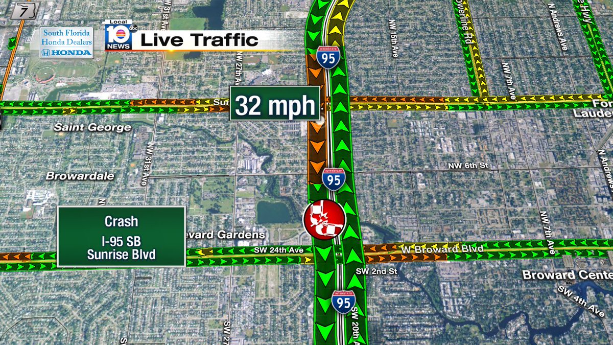 Crash on I-95 SB at Sunrise Blvd #traffic https://t.co/iCzx09YenE