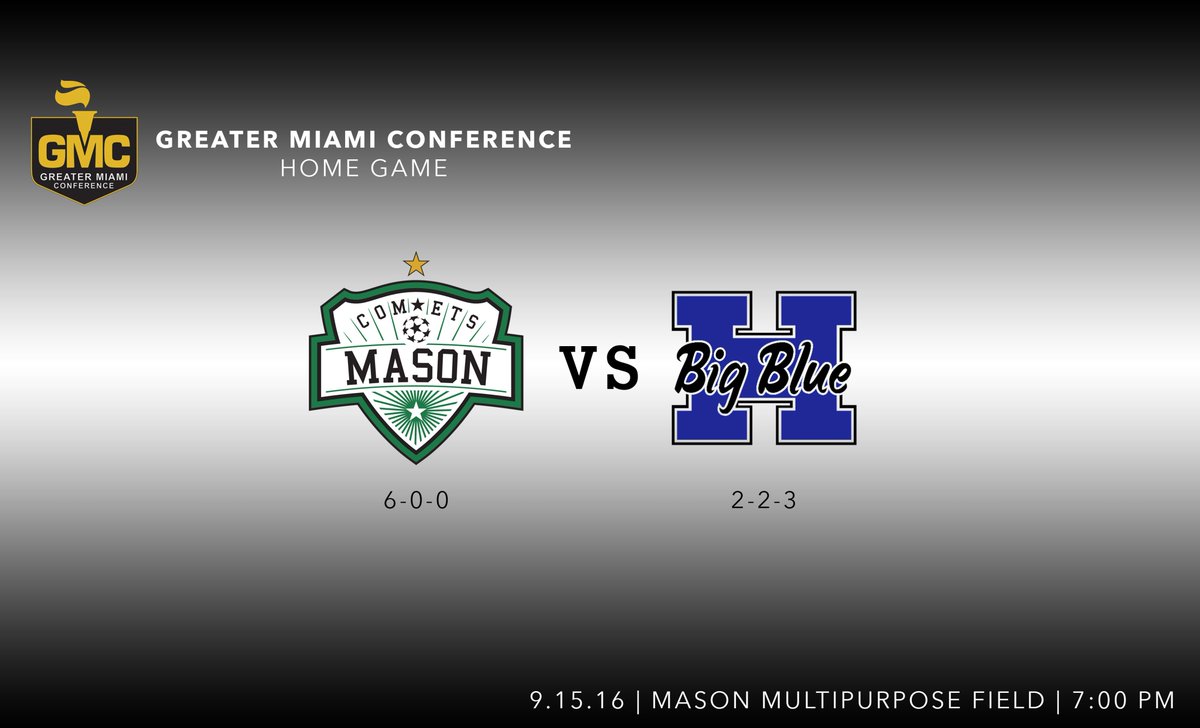 Mason_M_Soccer's tweet photo. MATCH DAY 7
Mason (6-0-0) vs. Hamilton (2-2-3) | 7:00 PM | Mason HS
Be There. @Mason_BlackHole #StuffTheStands https://t.co/tjfjzC4yPL